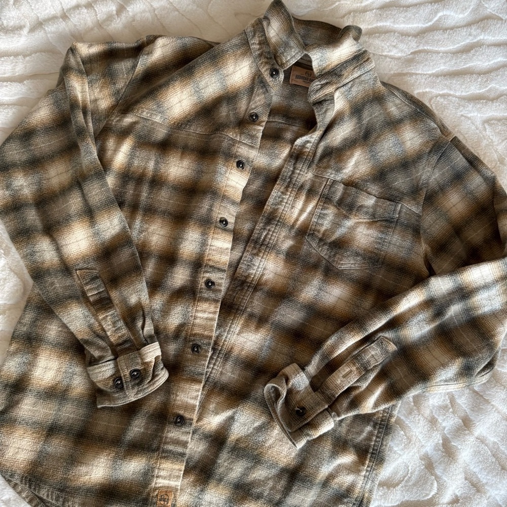 RedHead Ranch Tan and Black Plaid Shirt